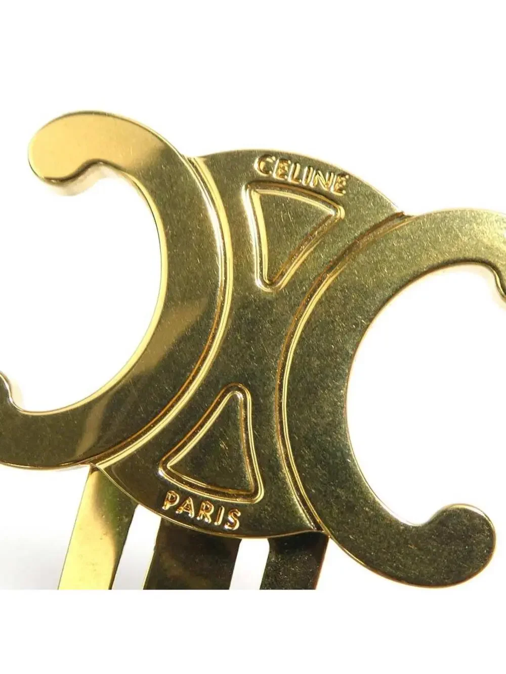 Auth Celine Triomphe Hair Clip Hairpin #308750C22B